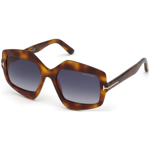 TOM FORD FT0789 TATE BLONDE HAVANA/BLUE GRADIENT SUNGLASSES